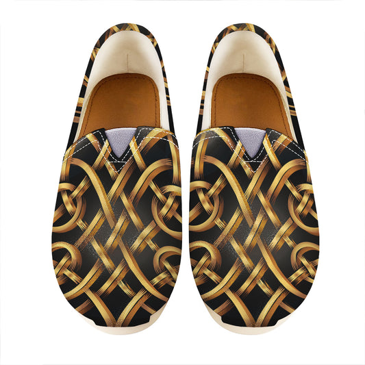 Golden Celtic Knot Print Casual Shoes