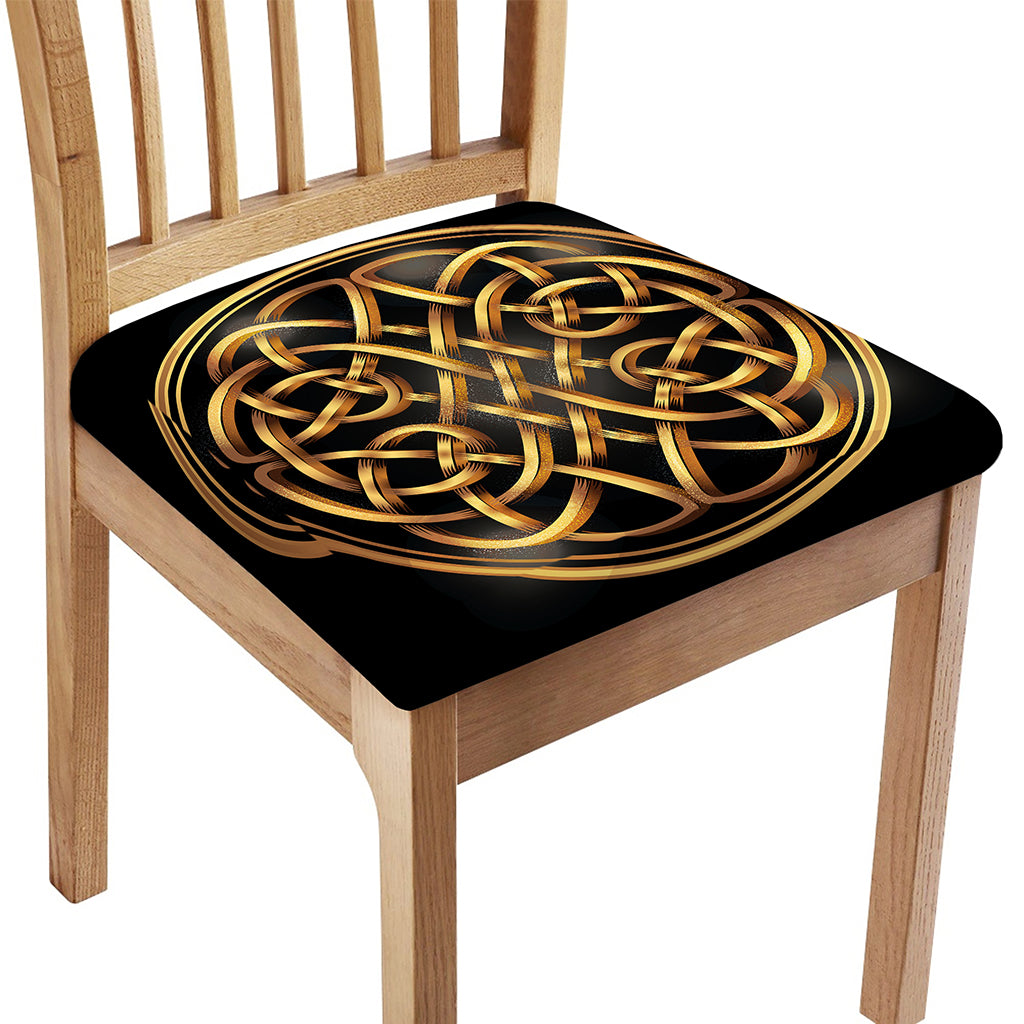Golden Celtic Knot Print Chair Cushion Cover