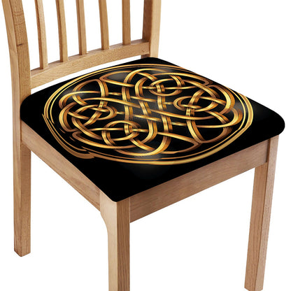 Golden Celtic Knot Print Chair Cushion Cover