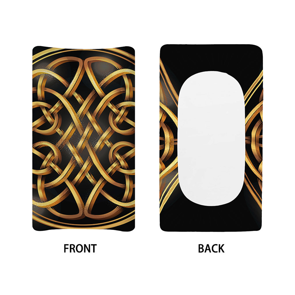 Golden Celtic Knot Print Changing Pad Cover