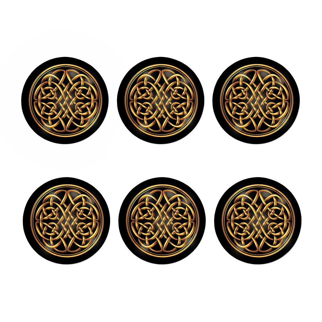 Golden Celtic Knot Print Coaster Set