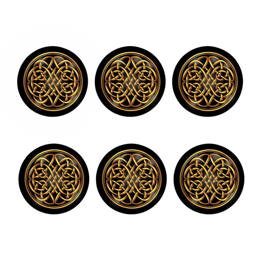 Golden Celtic Knot Print Coaster Set