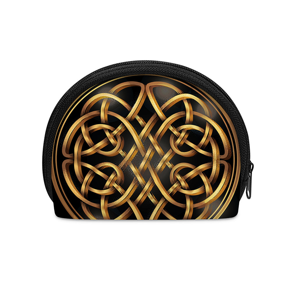 Golden Celtic Knot Print Coin Purse