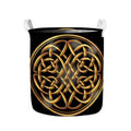 Golden Celtic Knot Print Collapsible Laundry Basket