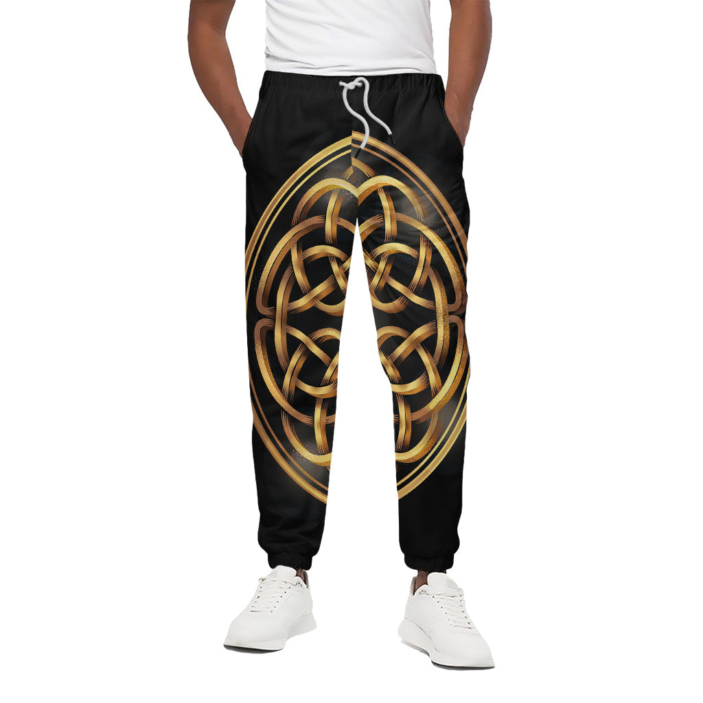 Golden Celtic Knot Print Cotton Pants