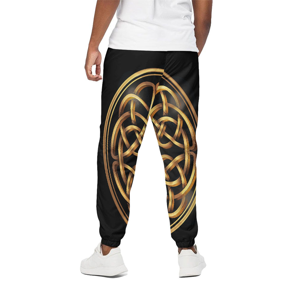 Golden Celtic Knot Print Cotton Pants
