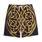 Golden Celtic Knot Print Cotton Shorts