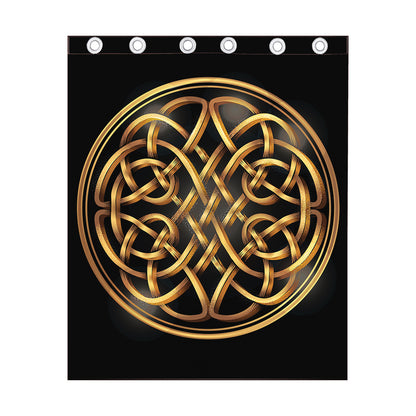 Golden Celtic Knot Print Curtain