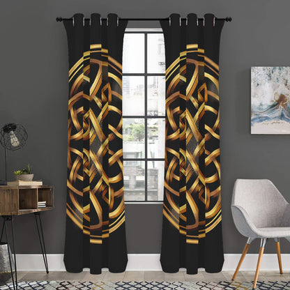 Golden Celtic Knot Print Curtain