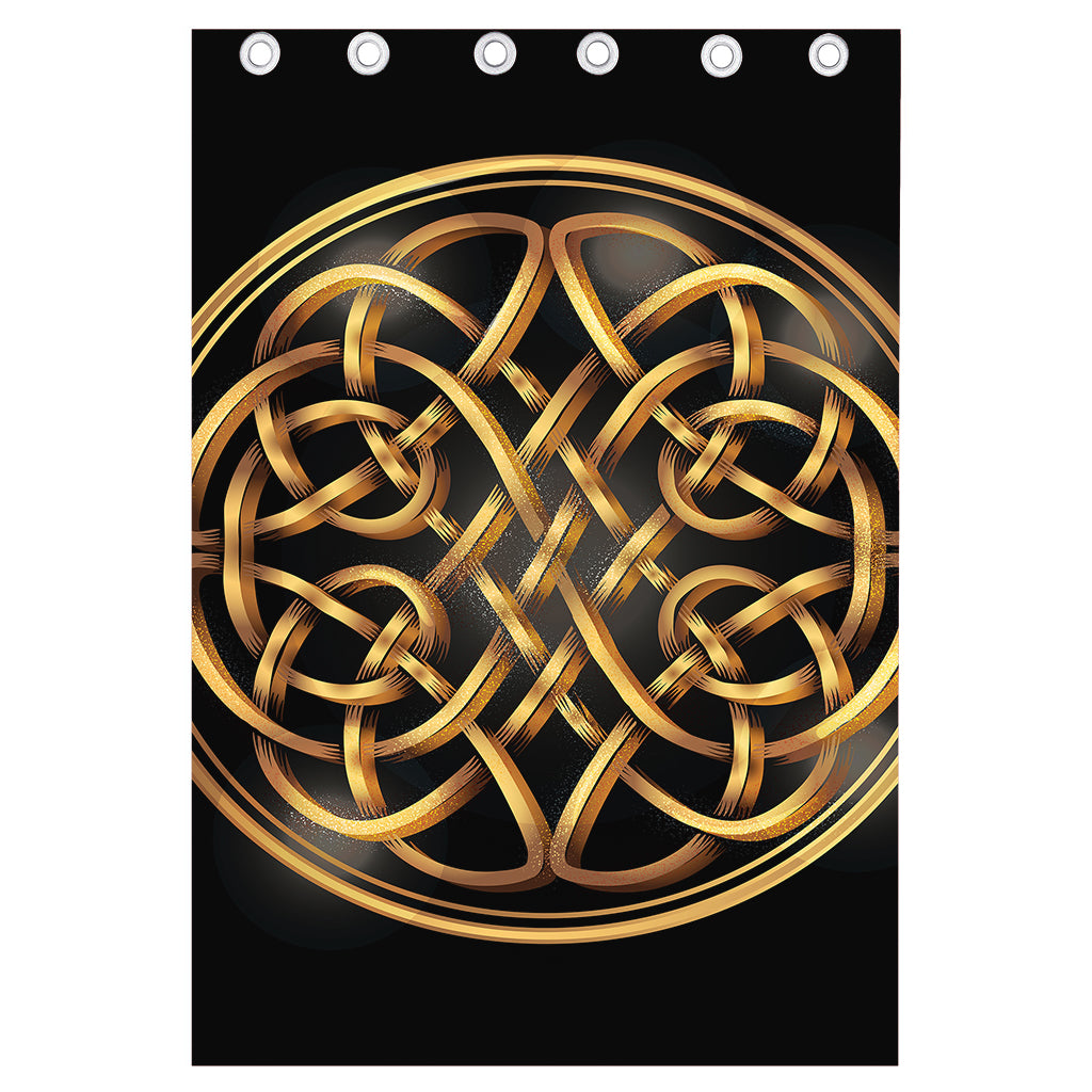 Golden Celtic Knot Print Curtain