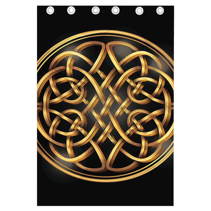 Golden Celtic Knot Print Curtain