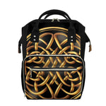 Golden Celtic Knot Print Diaper Bag