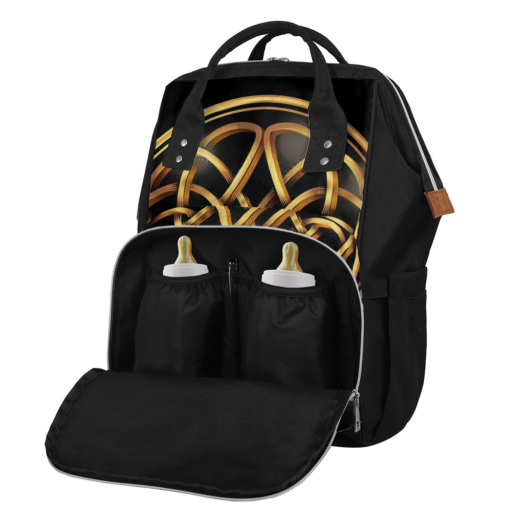 Golden Celtic Knot Print Diaper Bag