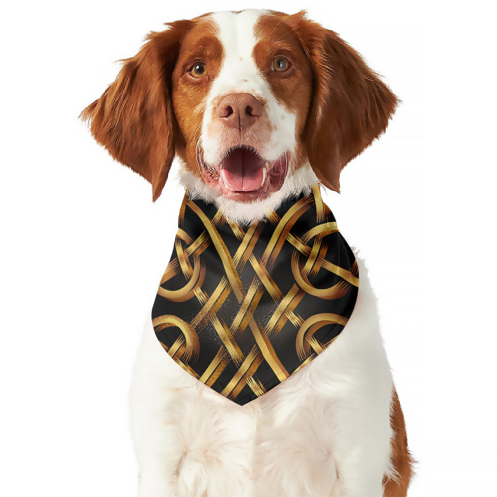 Golden Celtic Knot Print Dog Bandana