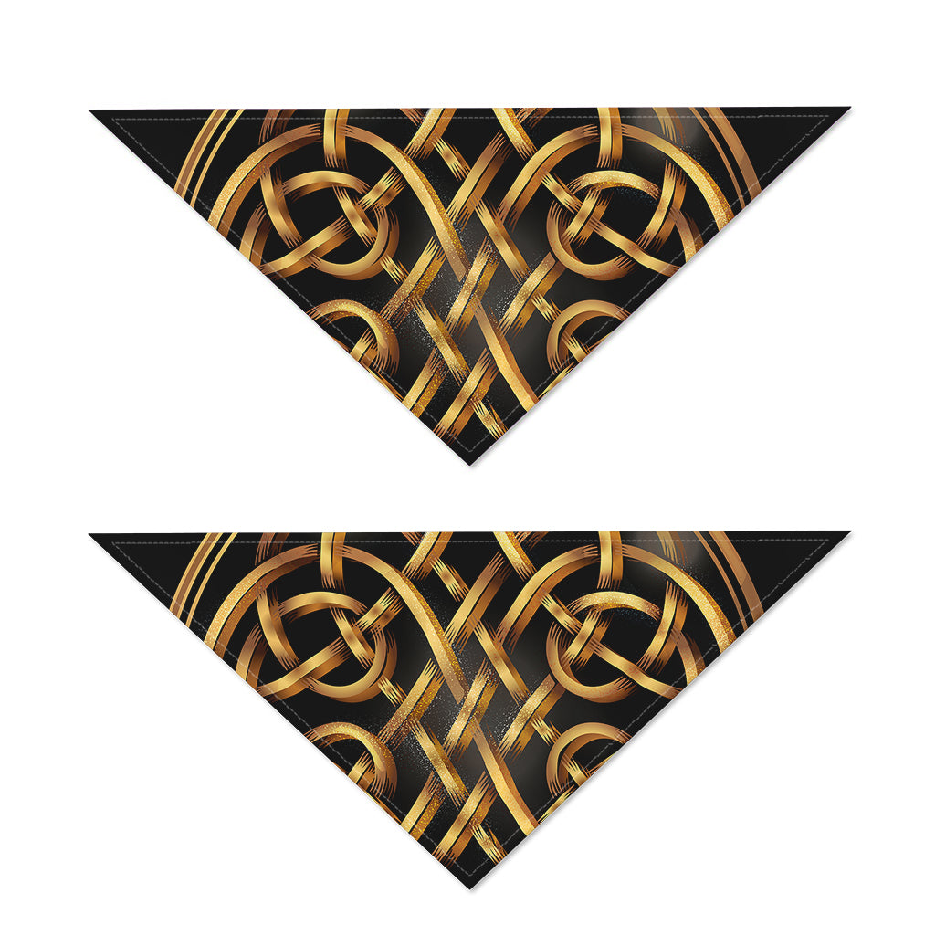 Golden Celtic Knot Print Dog Bandana