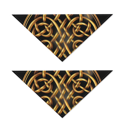 Golden Celtic Knot Print Dog Bandana