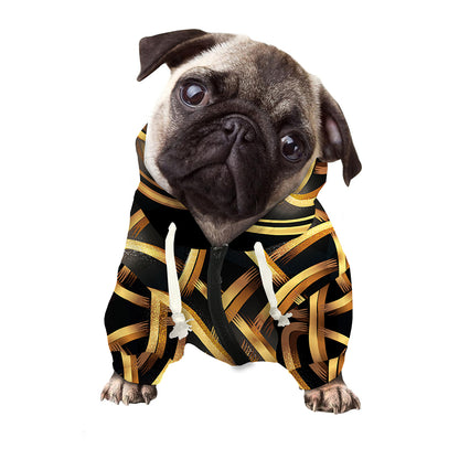Golden Celtic Knot Print Dog Zip Up Hoodie