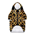 Golden Celtic Knot Print Dog Zip Up Hoodie
