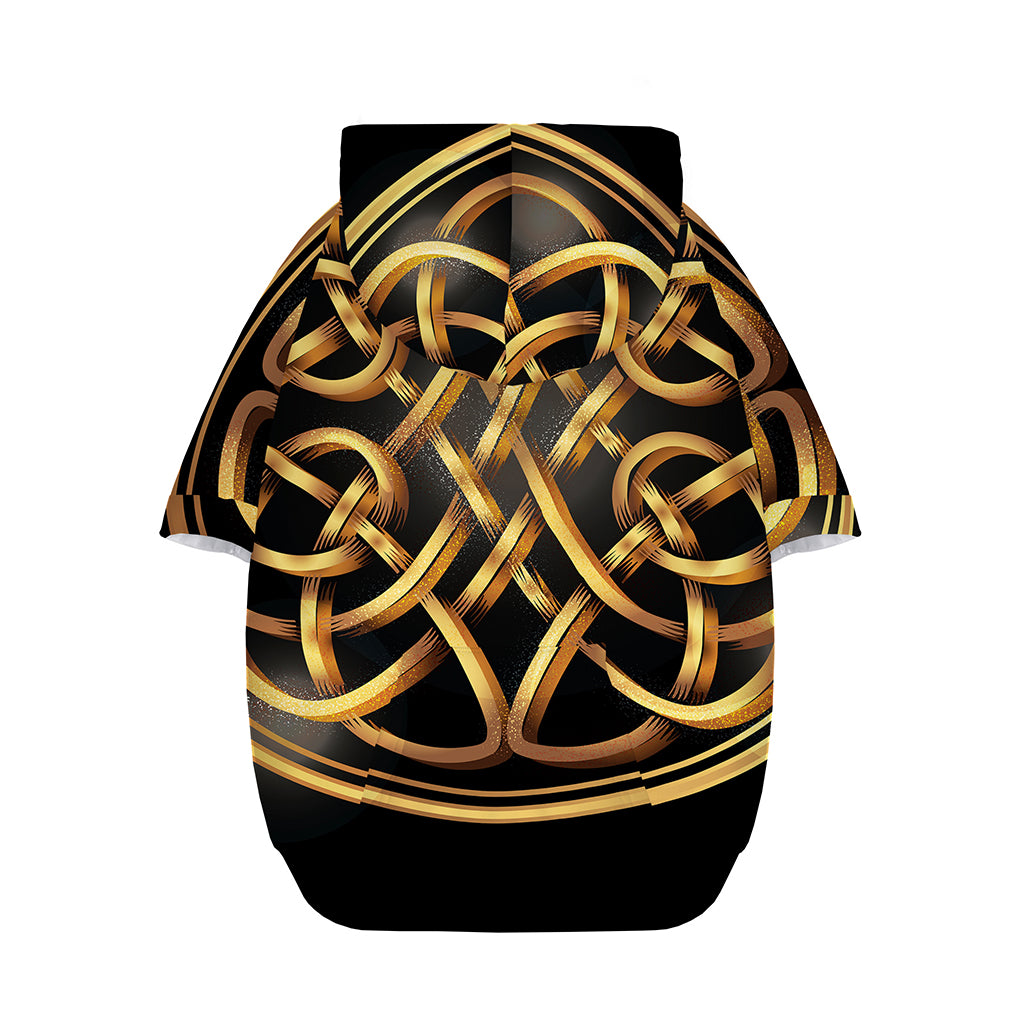 Golden Celtic Knot Print Dog Zip Up Hoodie