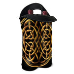 Golden Celtic Knot Print Double Neoprene Wine Tote