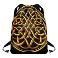 Golden Celtic Knot Print Drawstring Backpack