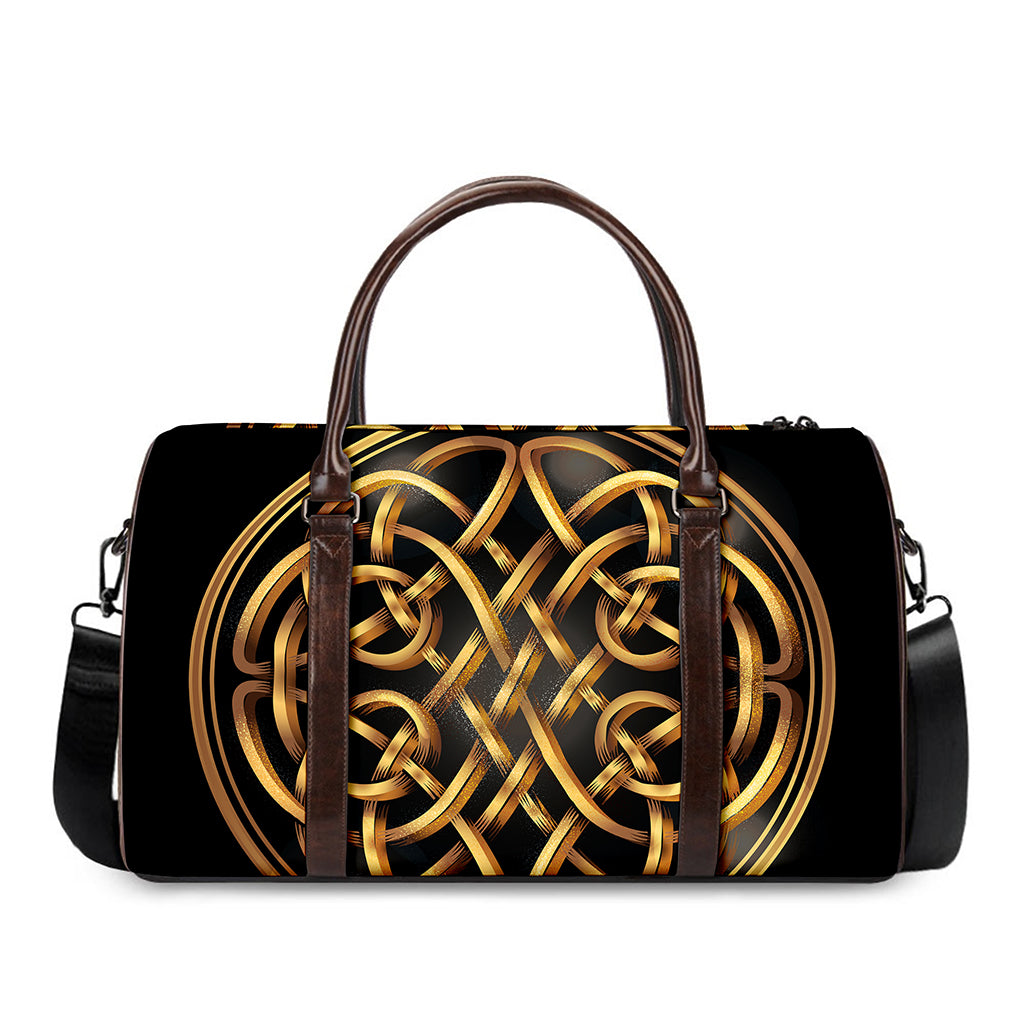 Golden Celtic Knot Print Duffle Bag