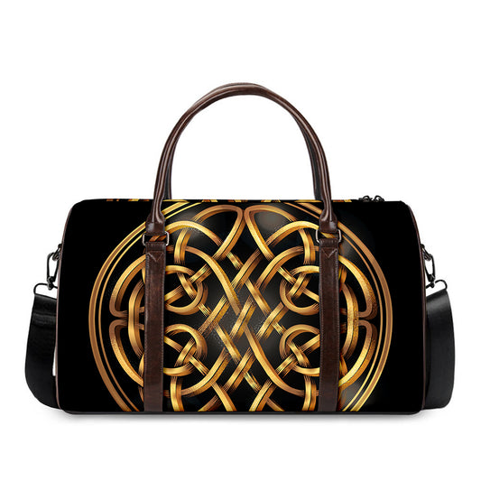 Golden Celtic Knot Print Duffle Bag
