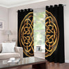 Golden Celtic Knot Print Extra Wide Grommet Curtains