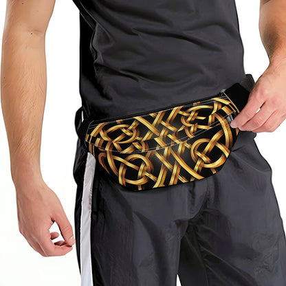 Golden Celtic Knot Print Fanny Pack