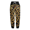 Golden Celtic Knot Print Fleece Lined Knit Pants
