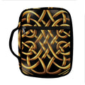 Golden Celtic Knot Print Front Pocket Bible Bag
