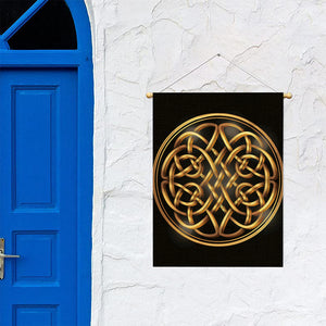 Golden Celtic Knot Print Garden Flag