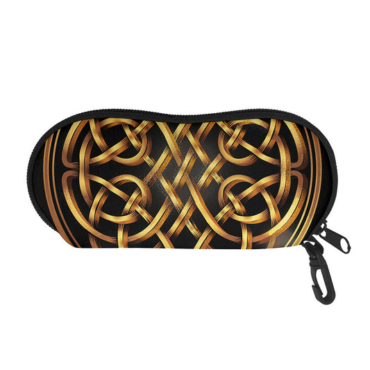 Golden Celtic Knot Print Glasses Case