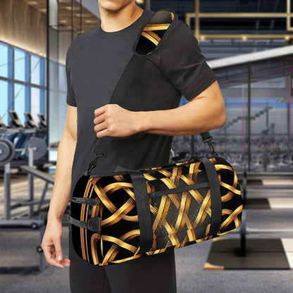 Golden Celtic Knot Print Gym Bag