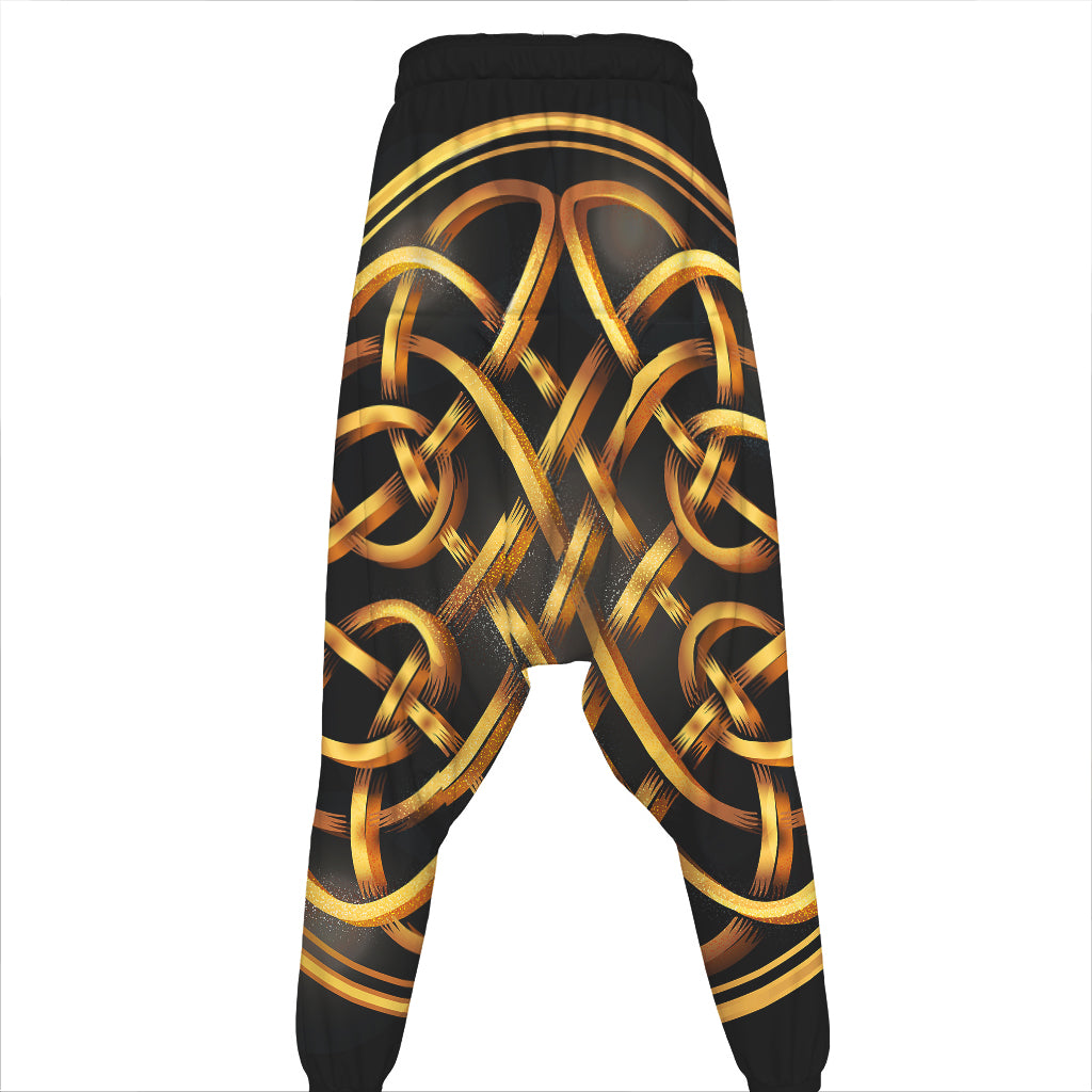 Golden Celtic Knot Print Hammer Pants