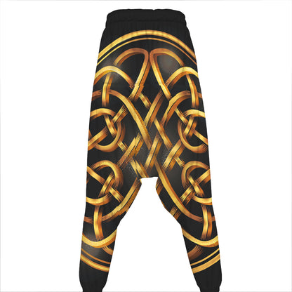 Golden Celtic Knot Print Hammer Pants