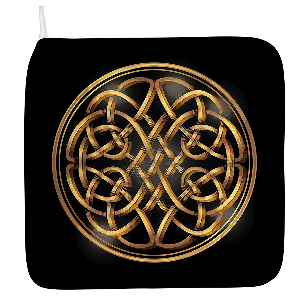 Golden Celtic Knot Print Hand Towel