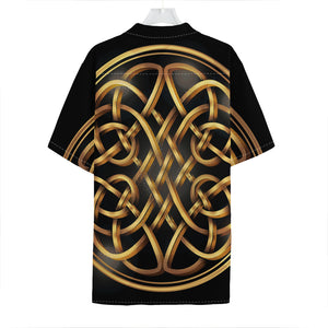 Golden Celtic Knot Print Hawaiian Shirt