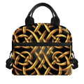 Golden Celtic Knot Print Insulated Lunch Bag