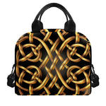 Golden Celtic Knot Print Insulated Lunch Bag