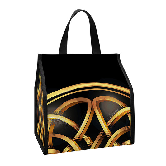 Golden Celtic Knot Print Insulated Lunch Tote