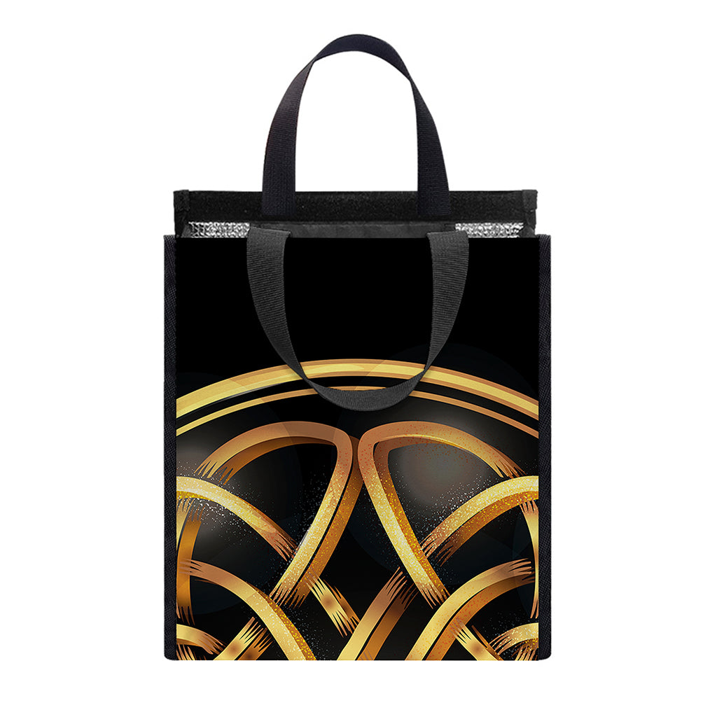 Golden Celtic Knot Print Insulated Lunch Tote
