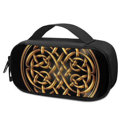 Golden Celtic Knot Print Insulin Cooler Travel Case