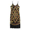 Golden Celtic Knot Print Jersey Midi Cami Dress
