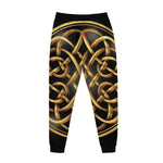 Golden Celtic Knot Print Jogger Pants