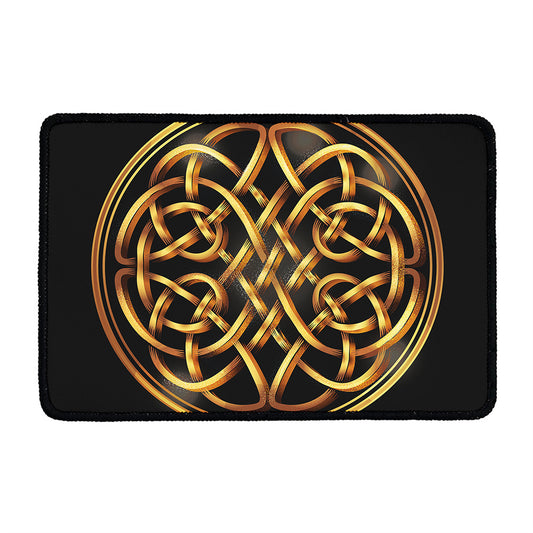 Golden Celtic Knot Print Kitchen Mat