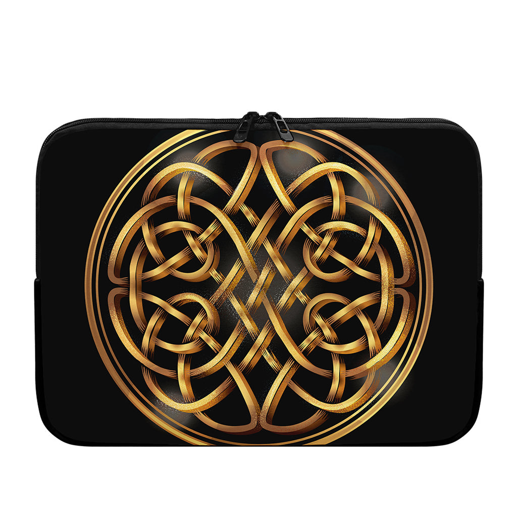 Golden Celtic Knot Print Laptop Sleeve