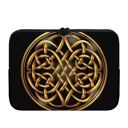 Golden Celtic Knot Print Laptop Sleeve
