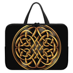 Golden Celtic Knot Print Laptop Sleeve With Handle