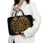 Golden Celtic Knot Print Laptop Sleeve With Handle